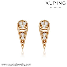 93324 New design wholesale ladies jewelry ice cream shaped gemstone paved stud earrings